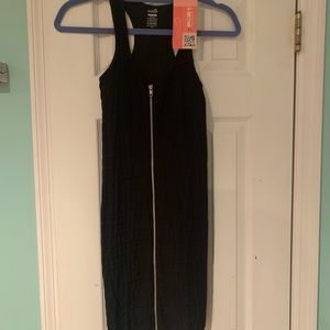 Super stretchy zip up mini dress